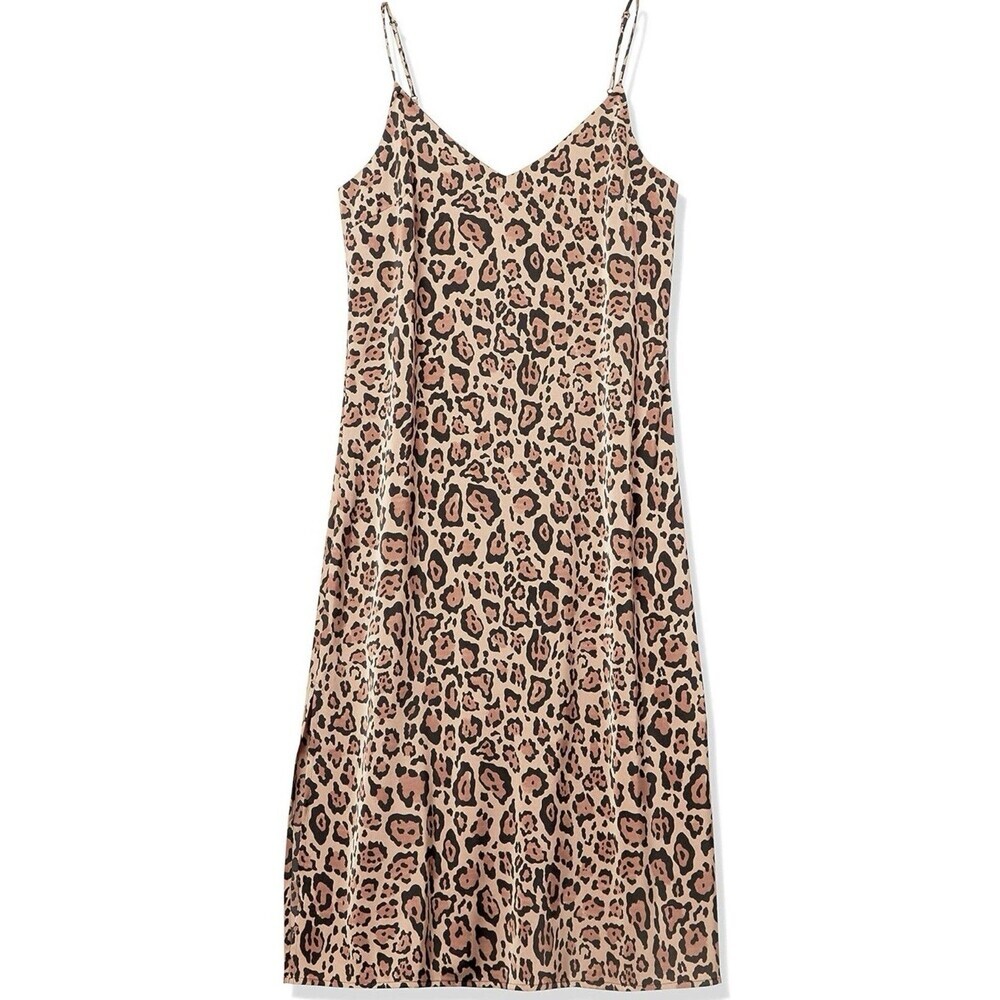 The Drop Ana Slip Dress Leopard Print Size XXS NWT